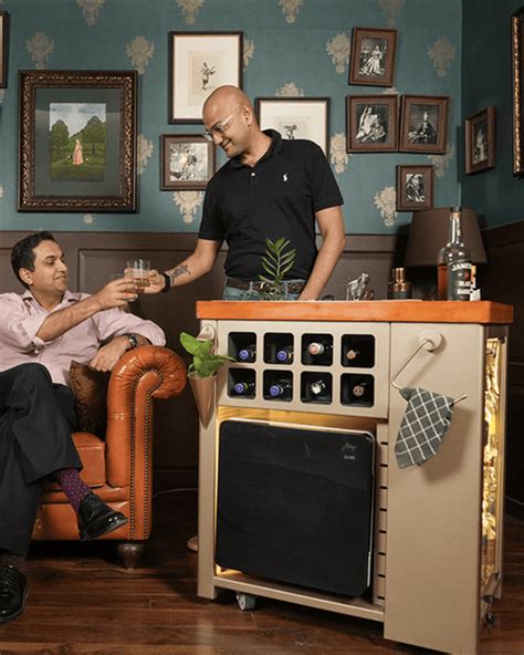Buy Model X Home Bar, Gold Lattice & Wooden Top Finish Online – The Bar ...