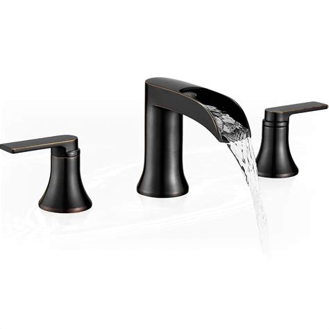 HOIGY Oil Rubbed Bronze Waterfall Tub Faucet 3 Hole, Brass High Flow ...