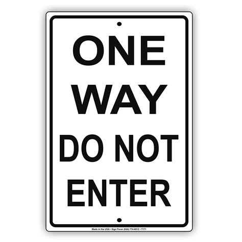 Buy One Way Do Not Enter Warning Notice Plate Aluminium 8x12 Metal Sign ...