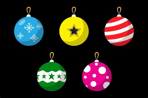 Collection of Christmas ball cartoon vector. Christmas ball ornaments ...