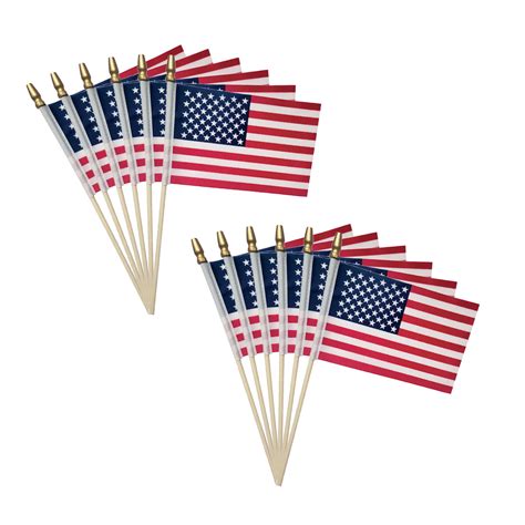 Smke 12 Pack Small American Flags On Stick Small Us Flags/Mini American ...