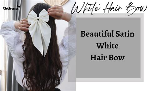 ChicTresses® 2 Pack Black and Off White Hair Bows - Bow Clips for Women ...