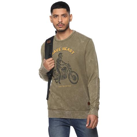 Royal Enfield Men's Cotton Hooded Neck Sweatshirt (RLASSN000009_Dark ...