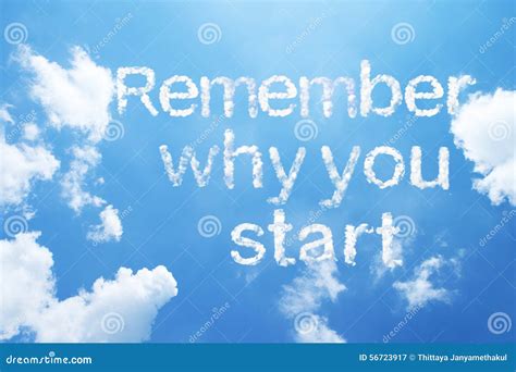 Remember Why You Start Cloud Word Stock Image - Image of message ...