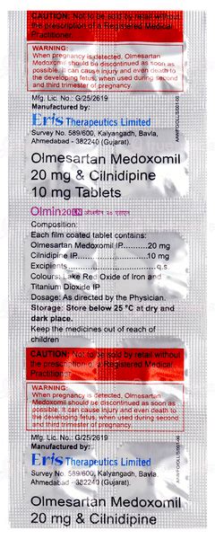Olmin Ln 20/10 MG | Order Olmin Ln 20/10 MG Tablet Online at Truemeds