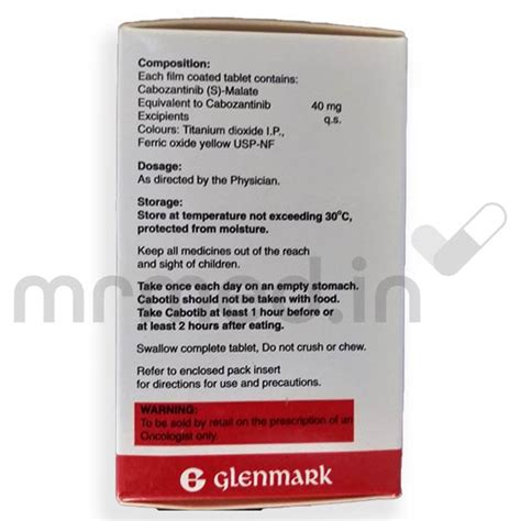 Buy Cabotib 40mg Tablet Online: Uses, Price, Dosage, Instructions, Side ...