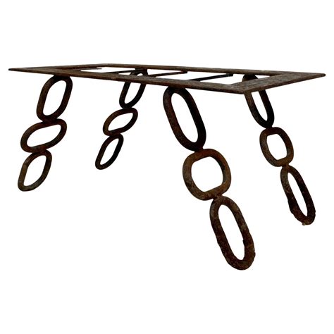 Midcentury Hand Forged Wrought Iron Brutalist Cocktail Coffee Table For ...