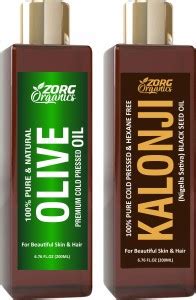 Zorg Organics 100% Pure Olive Oil and Kalonji (Blackseed) Oil Combo ...