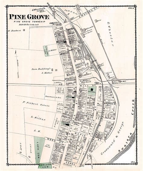 1875 Town Map of Pine Grove Schuylkill County Pennsylvania - Etsy Portugal