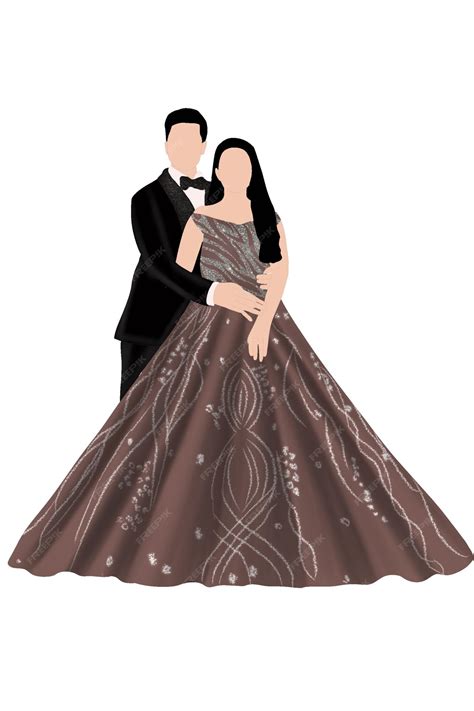 Wedding couple carictures | Premium PSD