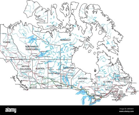 Canada road and highway map. Vector illustration Stock Vector Image & Art - Alamy
