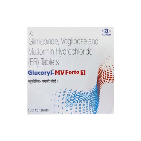 Glucoryl Mv Forte 1mg Strip Of 10 Tablets: Uses, Side Effects, Price ...