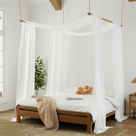 Amazon.com: Hptmus Canopy Bed Curtains - 2 Panel Canopy for Bed in 52 x ...