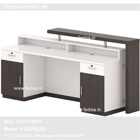 Reception Table Office Desk With Transaction Counter White Corner ...
