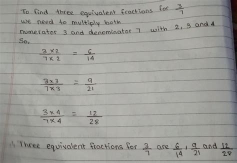 find three equivalent fractions for each of the following fractions 2 ...