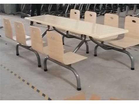 学校食堂连体餐桌 工厂员工餐厅不锈钢餐桌椅4人6人8人餐桌椅组合-阿里巴巴