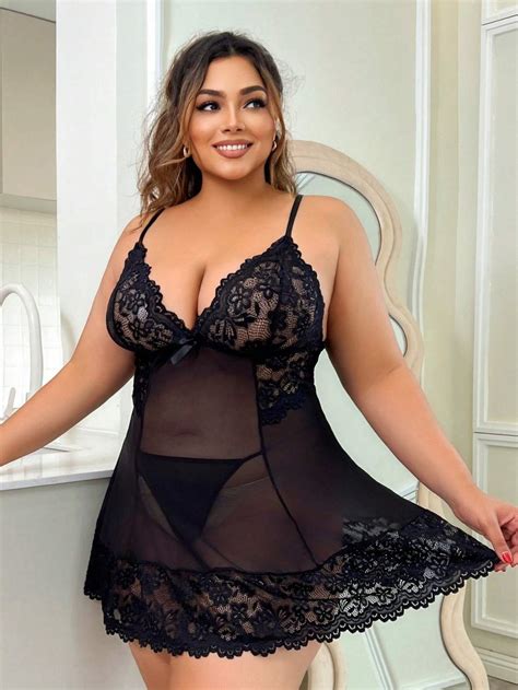 Wholesale Plus Size Erotic Lingerie Sexy See Through Lace Mesh Strap ...