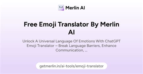 Free Emoji Translator by Merlin AI