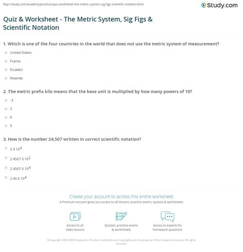 Sig Fig Scientific Notation Worksheet - Printable And Enjoyable Learning