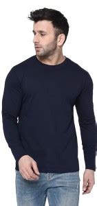 JUARI BE A GENTLEMAN Solid Men Round Neck Navy Blue T-Shirt - Buy JUARI ...