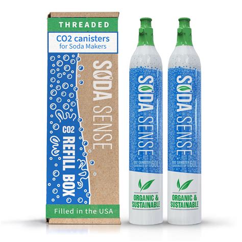 Soda Sense 60l Co2 Exchange Canister 2 Pack Threaded Style | Desertcart ...
