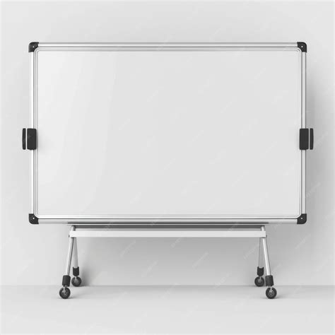 Premium Photo | White board on wheels positioned against a white wall