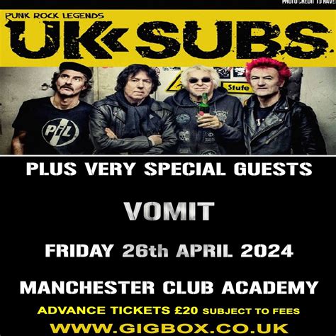 UK Subs, Club Academy, Manchester, 26 April 2024 | AllEvents.in