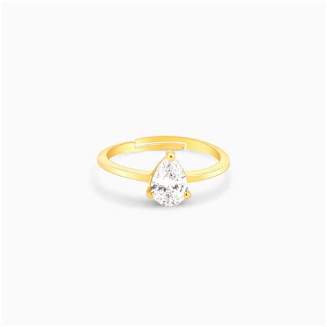 Golden Simple Zirconia Ring – GIVA Jewellery