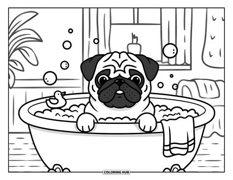 100+ Pug Coloring Pages for Kids & Adults (Free Printable PDFs)