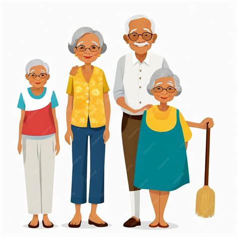 Filipino Grandpa and Grandma vector set white background isolated a ...