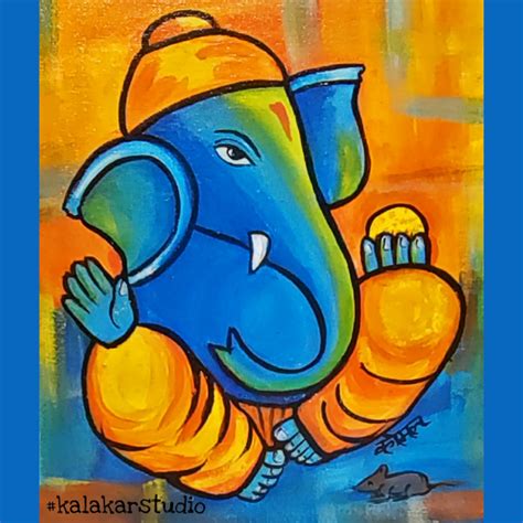 GANESHA CANVAS PAINTING II (Intermediate/ Advance Level) – Kalakar Studio