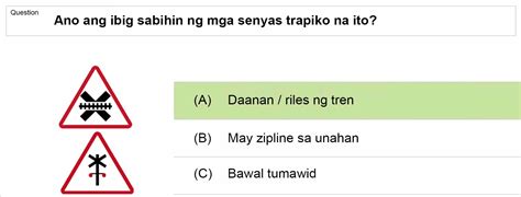 Image result for Lto Exam Answer Key Tagalog