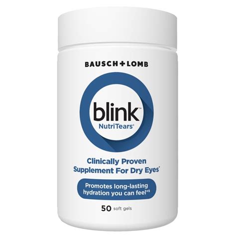 Blink NutriTears Clinically Proven Supplement for Dry Eyes, 50 Softgels, Eye Care Supplement to ...