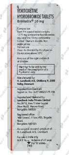 BRINTELLIX 10MG TABLET 10'S : View Price, Combination and Alternatives ...
