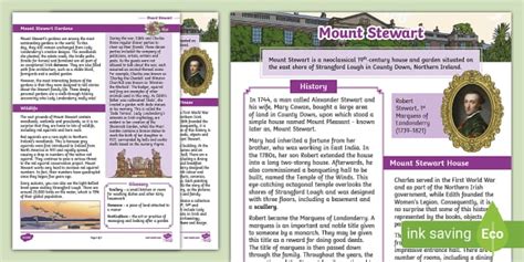 KS2 Mount Stewart Fact File (teacher made) - Twinkl