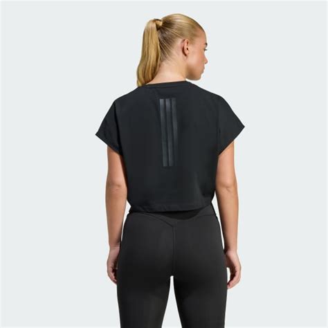 adidas Power Workout Cropped Boxy 3-Stripes Tank - Black | Free ...