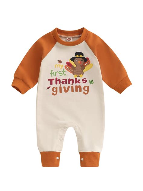 Suealasg Baby Boy Girls Thanksgiving Outfits 3 6 Months Newborn Long ...