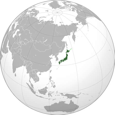 Location of the Japan in the World Map