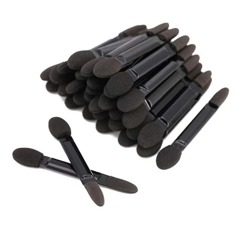 50pcs Sponge Eyeshadow Brush Black Double Sided Eyeshadow Applicator ...