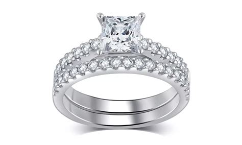 Diamond Bridal Ring Set (2-Pc.) | Groupon Goods
