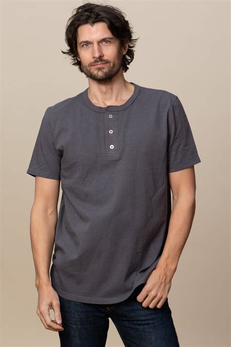 Men's Short Sleeve 100% Cotton Henley | Made In USA – Goodwear USA