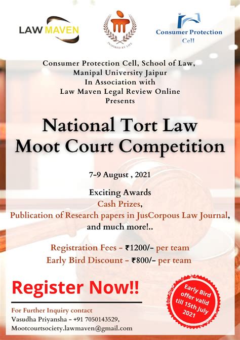 1ST NATIONAL TORT LAW MOOT COURT COMPETITION BY CONSUMER PROTECTION ...
