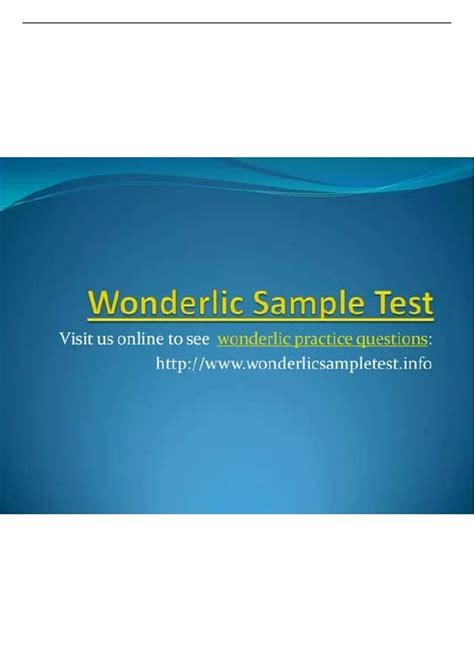Wonderlic Sample Test QUESTIONS AND CORRECT ANSWERS (A GRADED AND ...