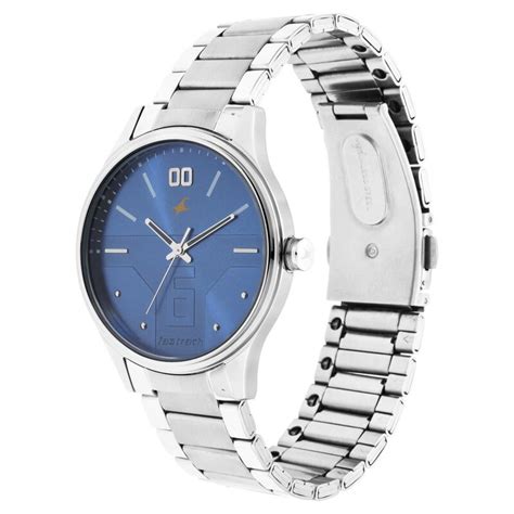 Buy Online Fastrack Bare Basics Quartz Analog Blue Dial Stainless Steel ...