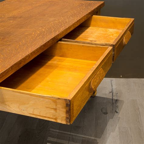 Solid Oak Two Drawer Desk by Standard Furniture Co. c.1940 | S16 Home