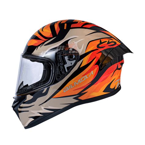 Bilmola Rapid RS Tiger Gloss Black Orange Helmet– Moto Central