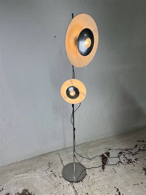 Metal two-light floor lamp by Enrico Tronconi, 1970s | intOndo