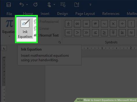 Image result for Microsft Word Equation Layout