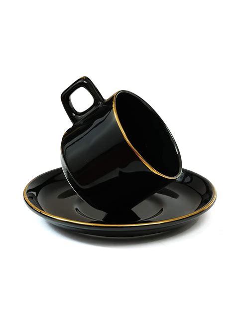 Get Black Indian Ceramic 12 Piece Tea Set (200 ml) at ₹ 1938 | LBB Shop