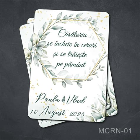 Marturii magneti personalizati nunta - MCRN-01 - Produse BOTEZ si NUNTA